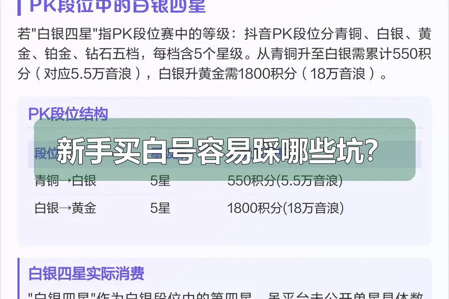 新手买白号容易踩哪些坑？